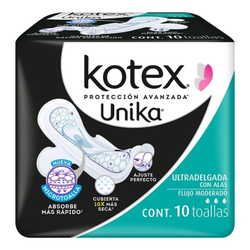Imagen de Toallas Femeninas Kotex Unika Ultra Delgada Con Alas 10 PZS