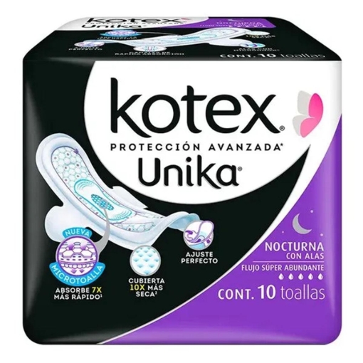 Imagen de Toalla Femenina Kotex Unika Nocturna C/A  10 PZS