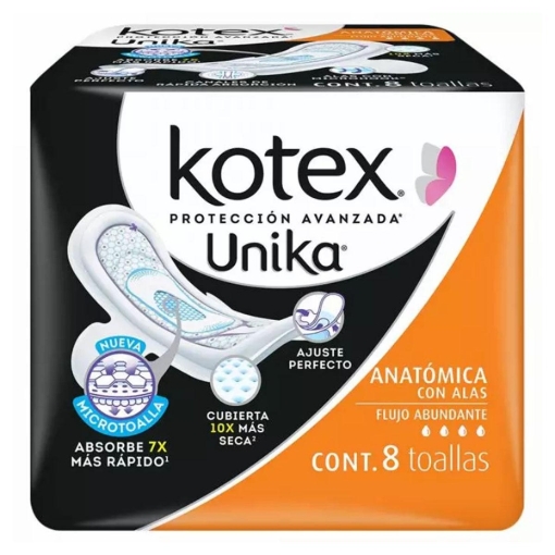 Imagen de Toallas Femeninas Kotex Unika Con Alas 8 PZS