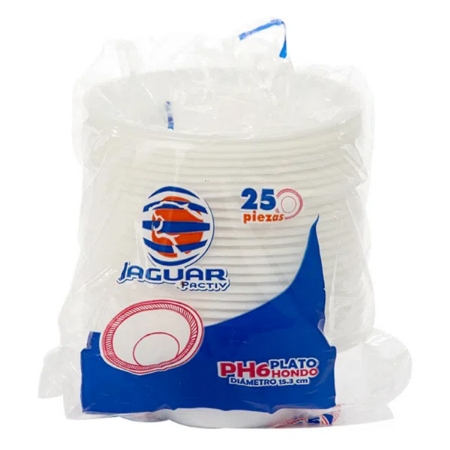 Plato Desechable Jaguar Térmico Hondo 25 PZS