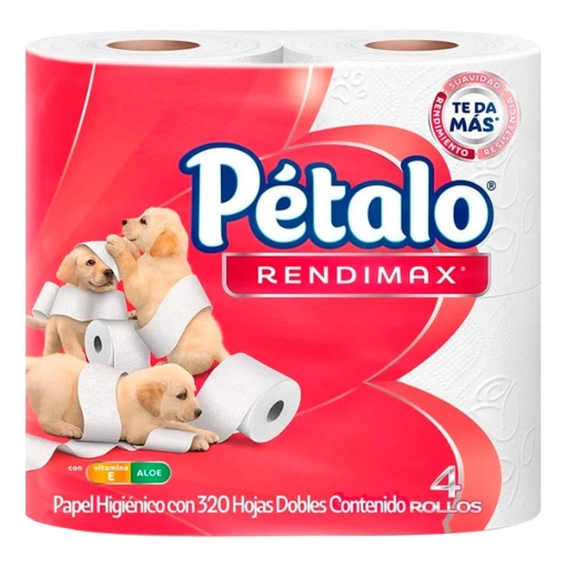 Imagen de Papel Higienico Petalo Rendimax 320 Hojas 4 PZS