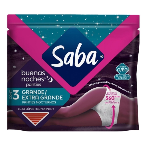 Imagen de Pantis Saba Buenas Noches Grande 3 PZS