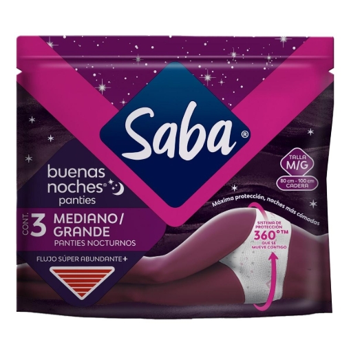 Imagen de Pantis Saba Buenas Noches Mediano 3 PZS
