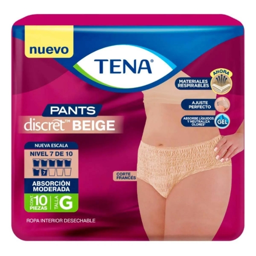 Imagen de Calzón Tena Pants Discret Grande Color Piel 10 PZS