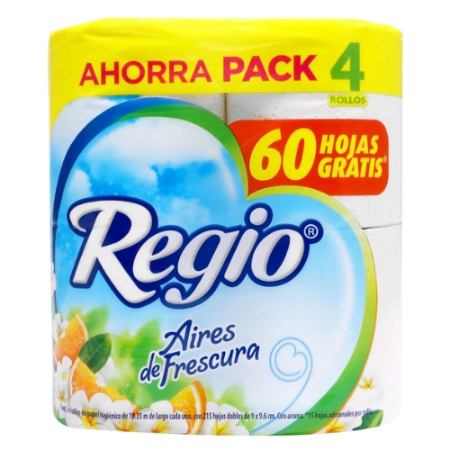 Imagen de Papel Higienico Regio Aires De Frescura 200 Hojas 4 PZS