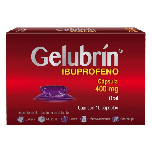 Imagen de Medicamento Gelubrin Ibuprofeno 400Mg Capsula 10 PZS