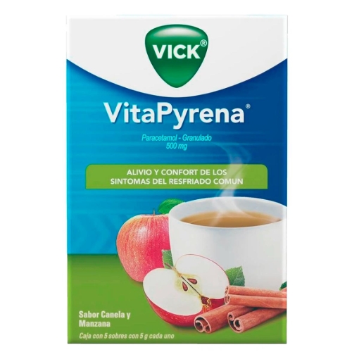 Imagen de Té Vick Vitapyrena Sabor Manzana Canela 5 PZS