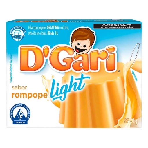Imagen de Gelatina D'Gari Rompope Leche Light 20 GRS