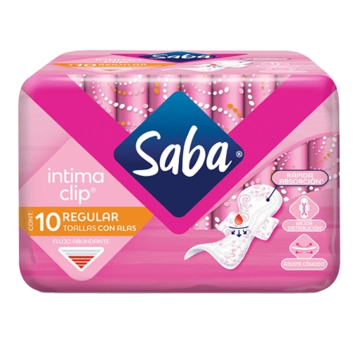 Imagen de Toalla Femenina Saba Intima Clip C/A 10 PZS