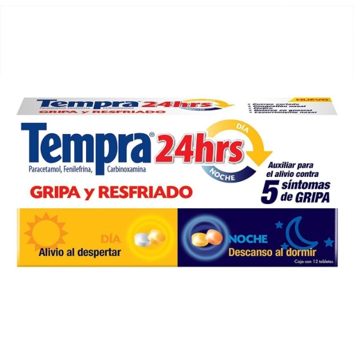 Imagen de Medicamento Tempra 24H Gripa Y Resfriado 12 PZS
