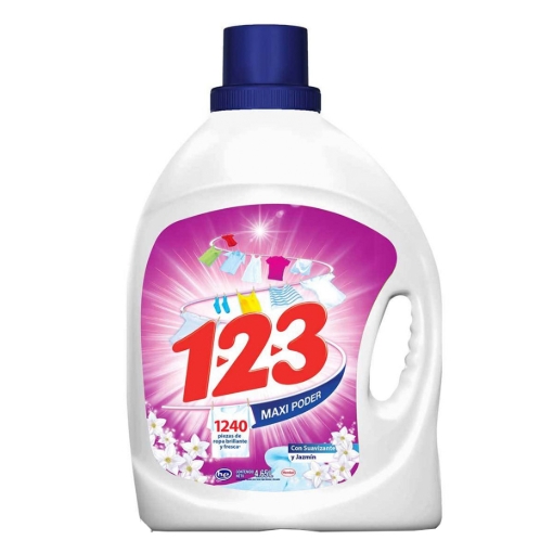 Imagen de Detergente Líquido 1 2 3 Con Suavisante Jazmin 4.65 LTS