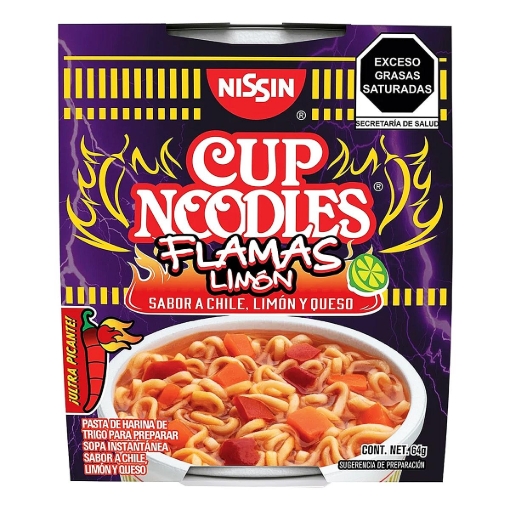 Imagen de Nissin Cup Noodles Flamas Limon 64 GRS