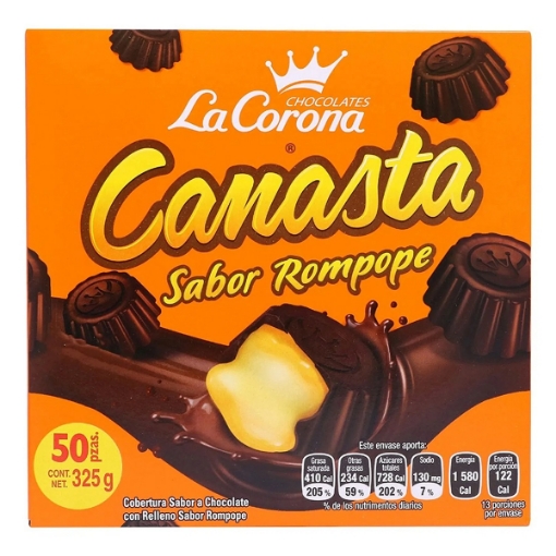 Imagen de chocolate Canasta La Corona Rompope 50 PZS