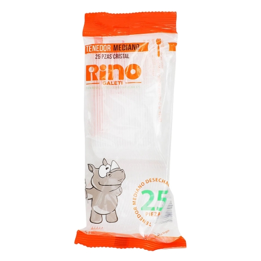 Imagen de Tenedor Rino Mediano Cristal 25 PZS
