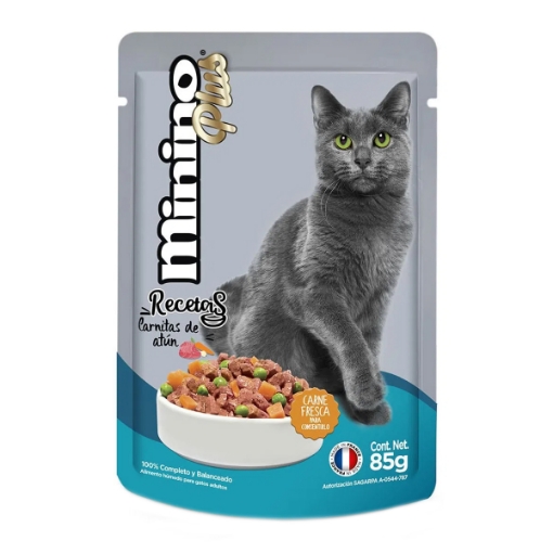 Imagen de Alimento Para Gato Ganador Minino Plus Carnitas De Atun 85 GRS