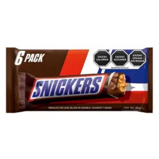 Imagen de Chocolate Snickers 6 Pzas 48 GRS
