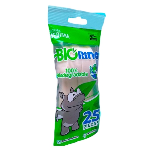 Imagen de Cuchara Desechable Rino Biodegradable Mediana 25 PZS