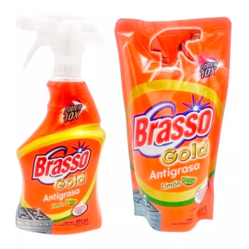 Imagen de LIMPIADOR BRASSO GOLD DESENGRASANTE+DOYPACK 650 MLL