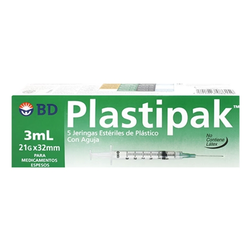 Imagen de Jeringa Bd Pastipack Verde 21Gx32Mm 5 PZS