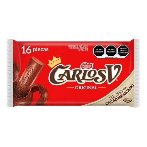 Imagen de Exhibidor Chocolate Carlos V Suizo  18 GRS
