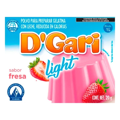 Imagen de Gelatina de Leche D'Gari Fresa Ligth 20 GRS