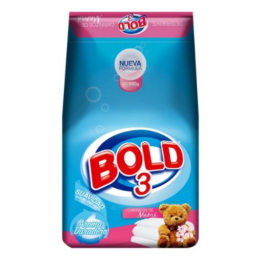 Imagen de Detergente En Polvo Bold 3 Cariñitos De Mamá 850 GRS