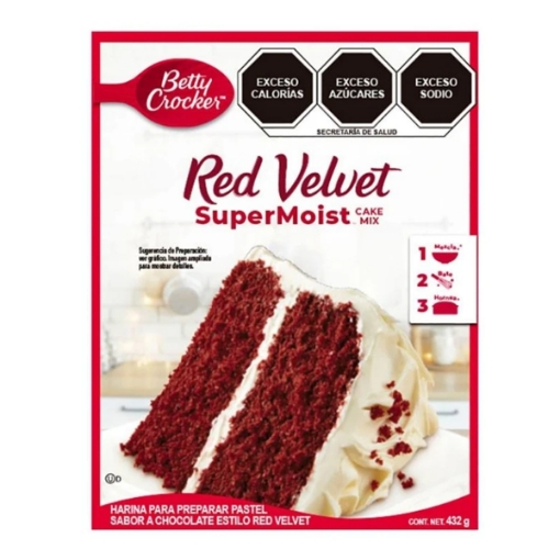 Imagen de Harina Betty Crocker Moist Cake Mix Red Velvet Chocolate  432 GRS