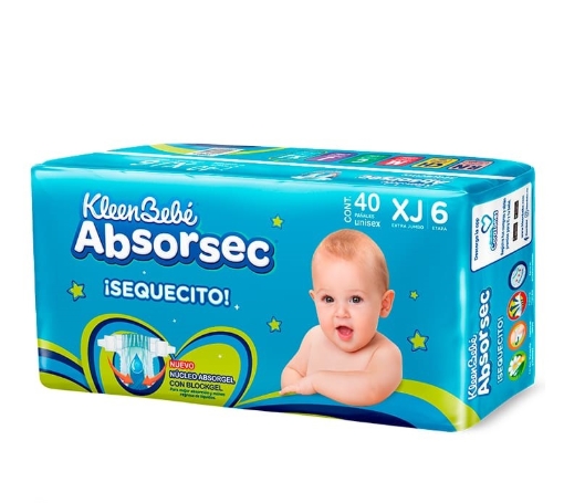 Imagen de Pañal Kleen Bebe Absorsec Ultra Extra Jumbo 40 PZS