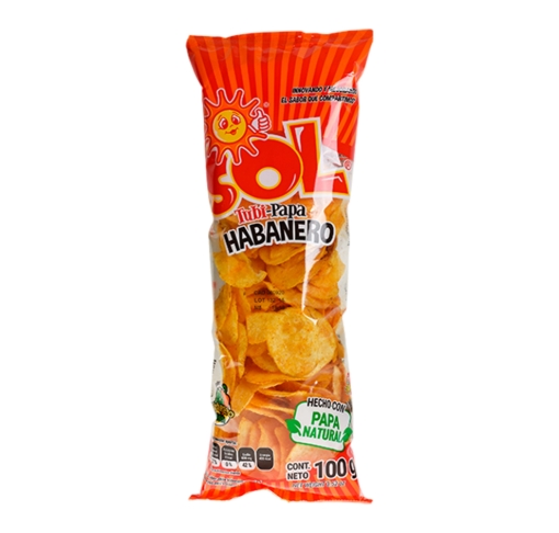 Imagen de BOTANA TUBI PAPA HABANERA SOL 100 GRS
