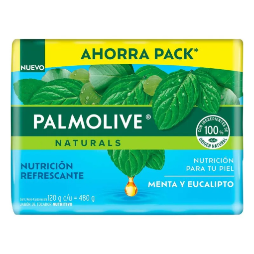 Imagen de Exhibidor Jabón De Tocador Palmolive Menta Y Eucalipto 120 GRS