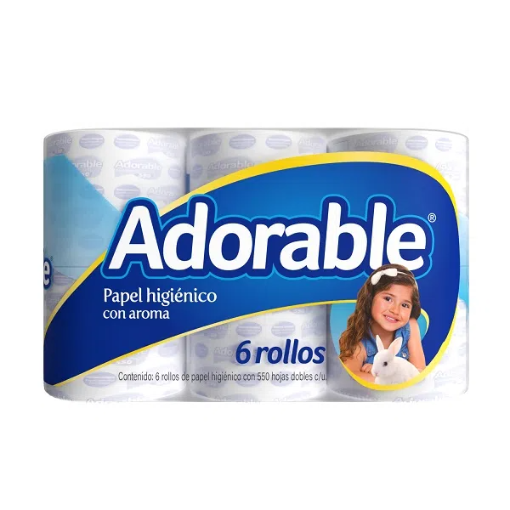 Imagen de Papel Higiénico Adorable 6 Rollos 6 PZS
