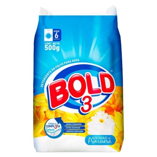 Imagen de Detergente En Polvo Bold 3 Aromas De Primavera 500 GRS