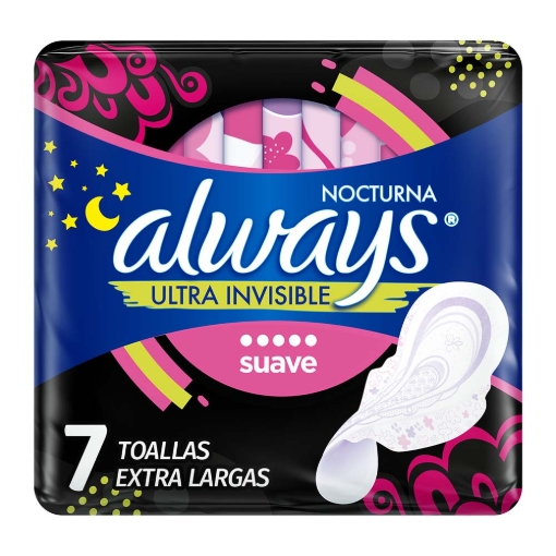Imagen de TOALLA ALWAYS ULTRAFINA NOCTURNA SUAVE F.A C/A 7 PZS