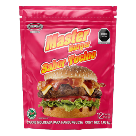 Imagen de Carne Para Hamburguesa Master Con Tocino 12 PZS