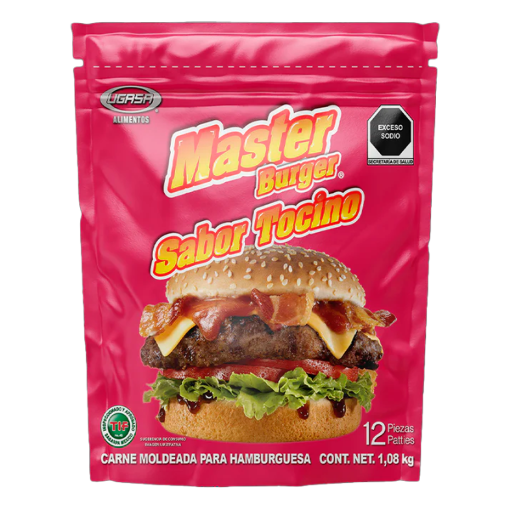 Imagen de Carne Para Hamburguesa Master Con Tocino 12 PZS