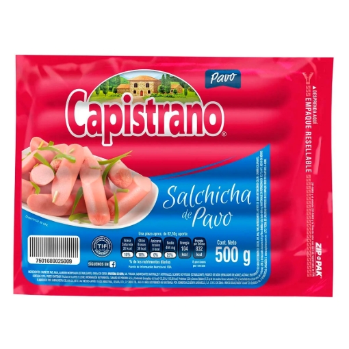 Imagen de Salchicha Capistrano Pavo 500 GRS