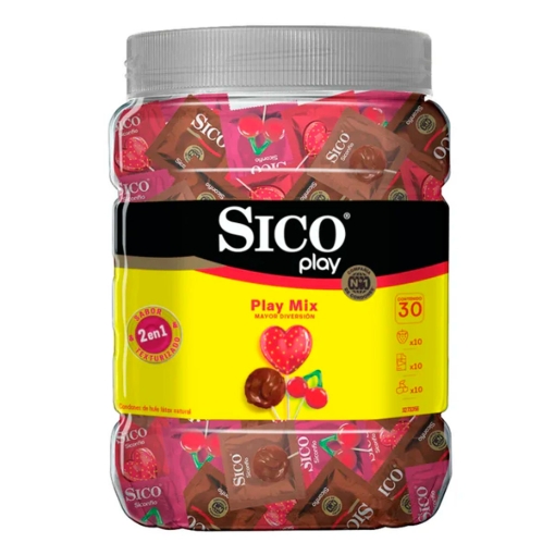 Imagen de Exhibidor Preservativo Sico Play Mix Vitro 30 PZS
