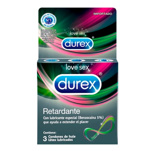 Imagen de Preservativo Durex Retardante Verde 3 PZS
