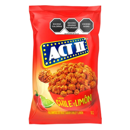 Imagen de Botana Maiz Act Ii Chile Y Limon  50 GRS