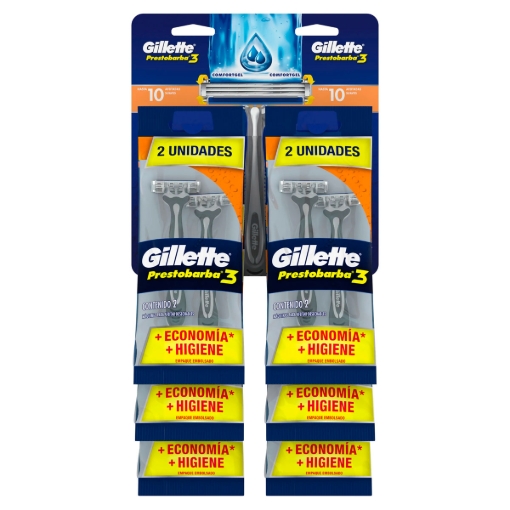 Imagen de Rastrillo Gillette Prestobarba Ultra Grip Con 3 Hojas. 2 PZS