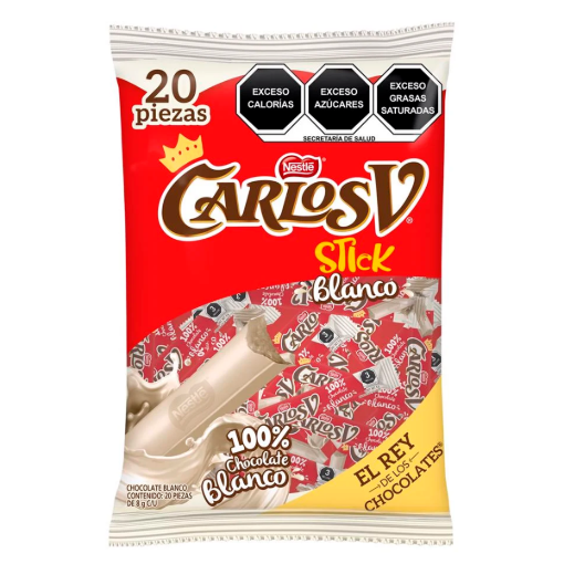 Imagen de Chocolate Carlos V Blanco Stick  8 GRS