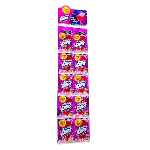 Imagen de PALETA CHUPA CHUPS CRAZY DIPS FRESA 10 PZS