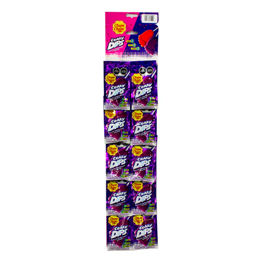 Imagen de PALETA CHUPA CHUPS CRAZY DIPS UVA 10 PZS