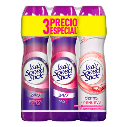 Imagen de Desodorante Lady Speed Stick Pro5+Derm+Powd Aer 150 MLL