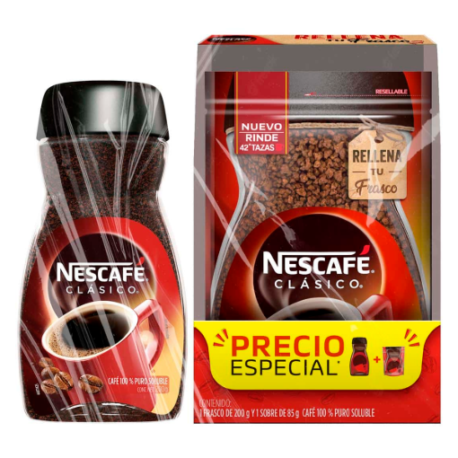 Imagen de Cafe Nescafe Clasico  Más Nescafe Clasico 200 GRS