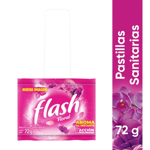 Imagen de Pastilla Sanitaria Flash Floral Con Gancho 72 GRS