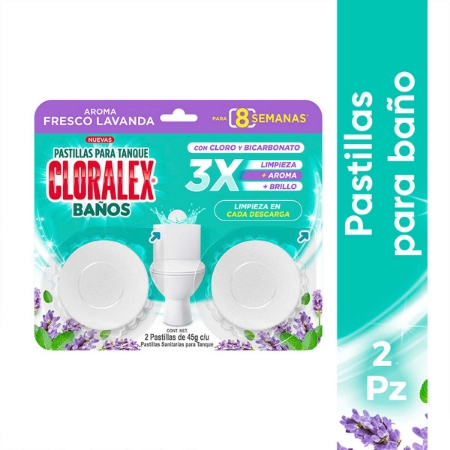 Imagen de Pastillas Sanitaria Cloralex Baños Aroma Fresco Lavanda 45 GRS