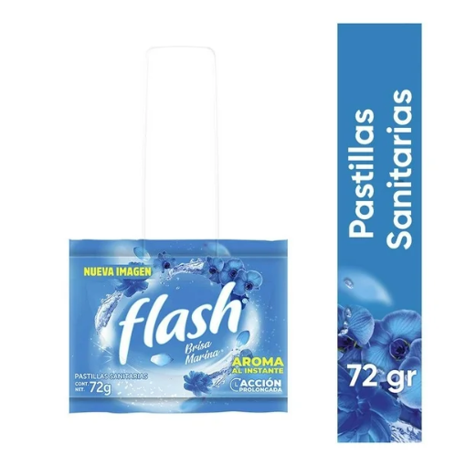 Imagen de Pastillas Sanitarias Flash Brisa Marina Con Gancho 72 GRS