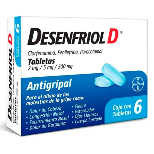 Imagen de Medicamento Desenfriol-D Tabletas 6 PZS