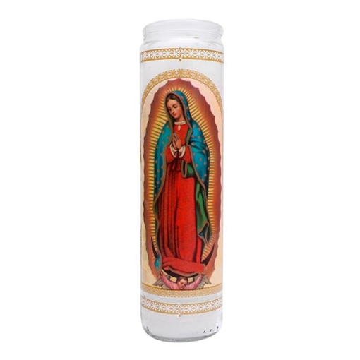 Imagen de VELADORA LUZ ETERNA FAMA VIRGEN BANDERA 1 PZS